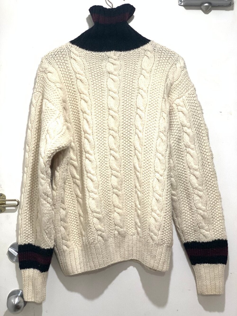 VINTAGE POLO BY RALPH LAUREN TURTLENECK HAND KNIT CABLE WOOL SWEATERS SIZE L - Picture 8 of 11